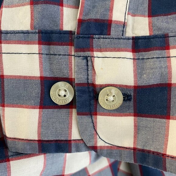 L.L.‎ Bean Signature Shirt Button Front Slim Fit Pl - Picture 7 of 8